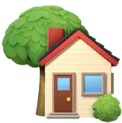 Emoji Maison avec un arbre